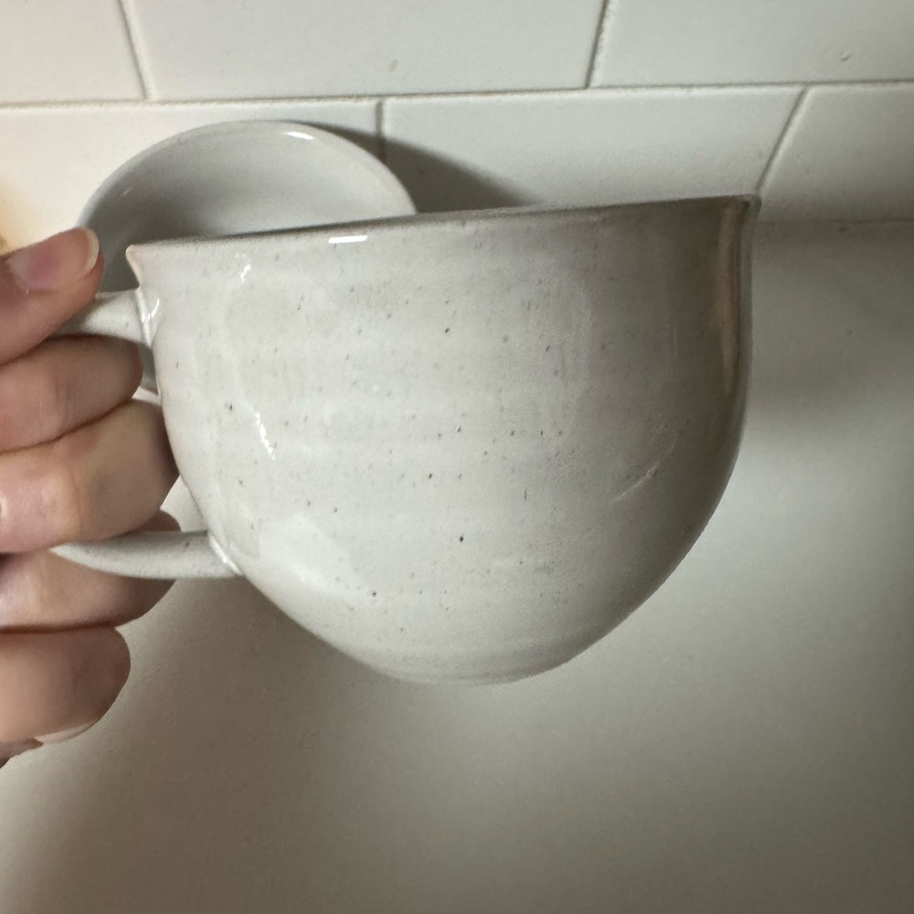 Hearth & Hand Flared Brim Stoneware Mug Vintage Cream Magnolia Set of 2 - Picture 3 of 4